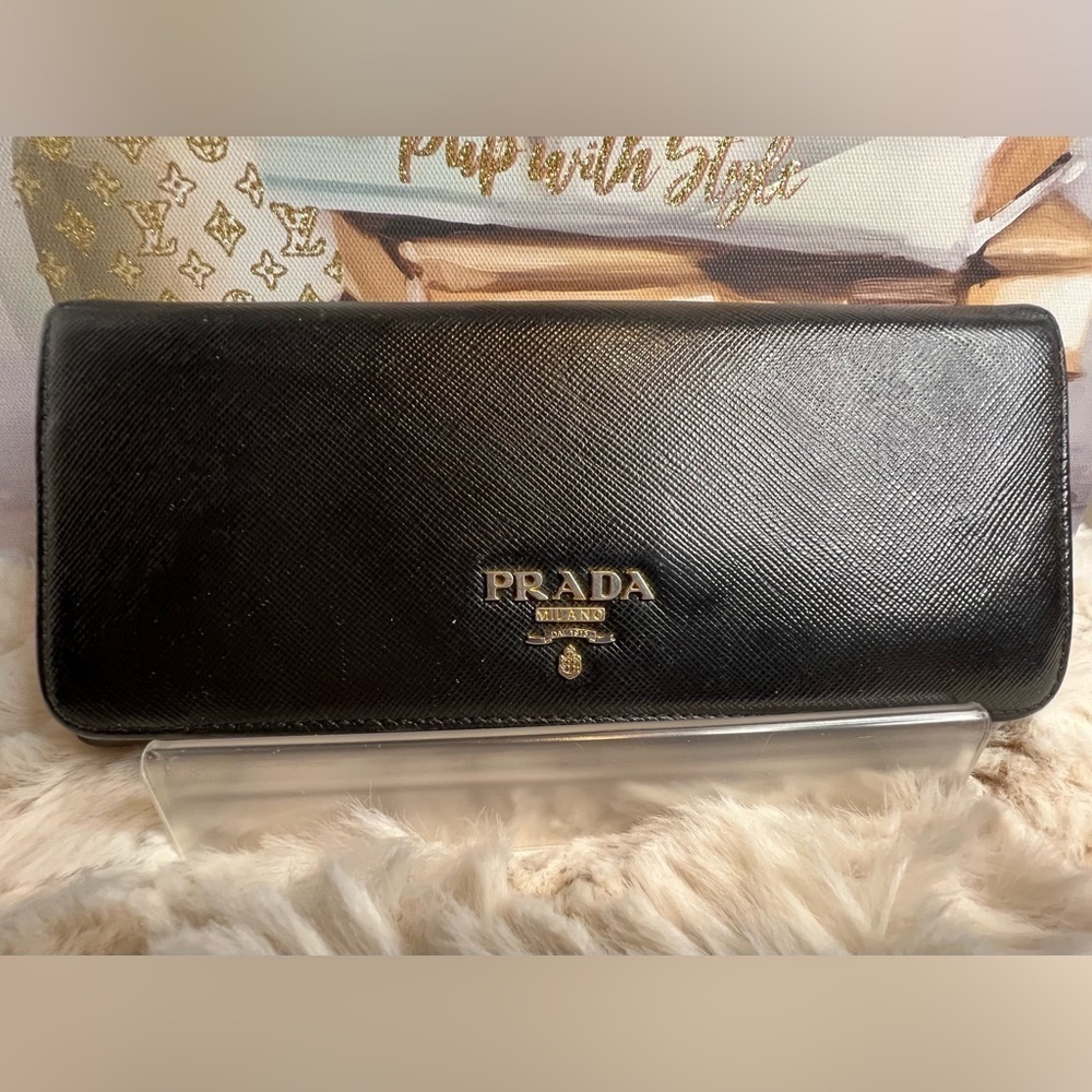 PRADA SAFFIANO LEATHER FLAP WALLET